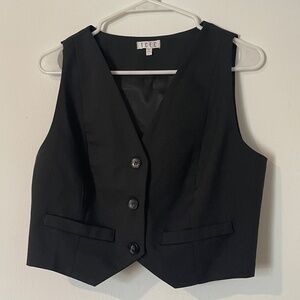 TCEC Black Tailored Button Front Vest Size L